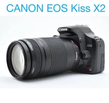 Canon EOS Kiss X2 Digital SLR Camera with EF75-300mm Lens Set Excellent