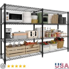 Heavy Duty 4 Tier Metal Shelving Adjustable Storage Rack Garage Warehouse Pantry