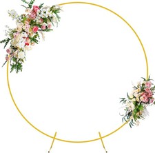 Round Backdrop Stand 6.6 FT - Gold Circle Balloon Arch Frame, Wedding Arch Frame