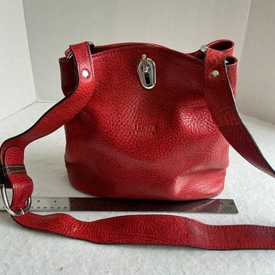 I PONTI FIRENZE, RED CROSSBODY BAG, PRE-OWNED, EXCELLENT