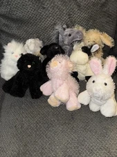 Webkinz Lot of 9 Plush No Codes Multiple Animals, cats dogs horse pig bunny 