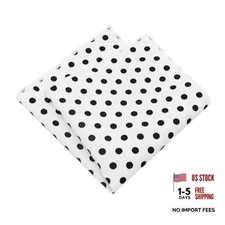 Cotton Pocket Squares for Men Polka Dot Mens Handkerchiefs White Polka Dots