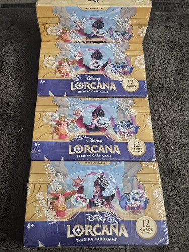 (4) Disney Lorcana Into the Inklands Sealed Booster Boxes 24 Booster Packs Each