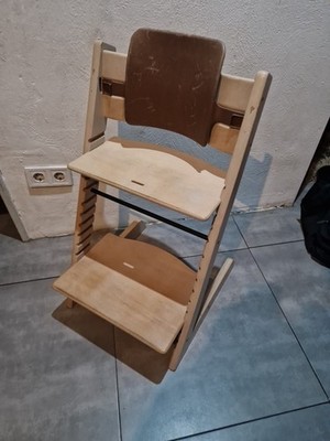 Stokke Tripp Trapp Hochstuhl Newborntauglich Whitewashed 2008 mit Rückenlehne