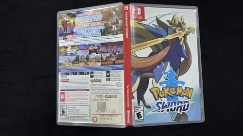 Pokémon Sword Nintendo Switch Game Cartridge and Case with Art Printed Cover