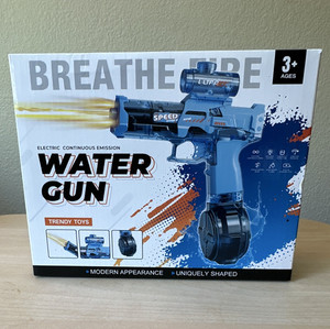 Electric Continuous Emission Water Gun Squirt Toy Age 3-4 Blue NO.518-55A-1