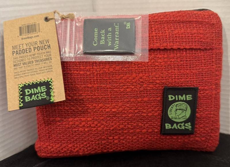 10” Dime Bags Red/Black Padded Pouch Zipper Zip Case MPN 10-RED 