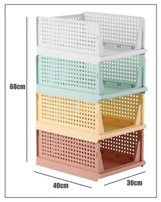 RMAN Wardrobe Organizer Storage Boxes 4 Pack Stackable Plastic Drawer Bins NEU
