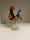 BEAUTIFUL MURANO MULTICOLOR GLASS ROOSTER FIGURINE 🐓