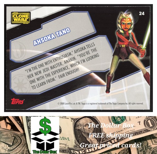Adesivi 2008 Topps Star Wars The Clone Wars #24 Ahsoka Tano - - Foto 2 di 2