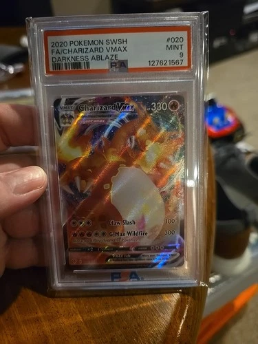 2020 Pokemon Sword & Shield PSA 9 FA/Charizard VMAX #020 Darkness Ablaze