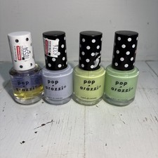 Lot of 3 Pop-Arazzi Nail Polish Colors 1 Argan Cuticle Oil .5 FL Oz Manicure