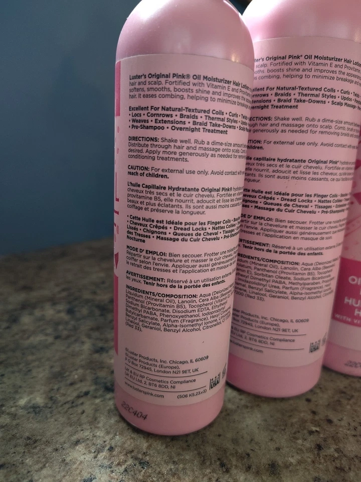3 Pack Luster’s Pink Oil Moisturizer Hair Lotion 8oz Ea, 1* 12oz - Image 3 of 4