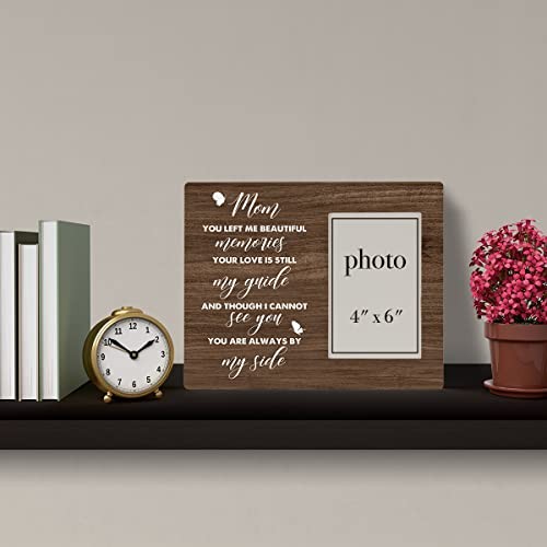 Memorial Mom Wood Picture Frame Gift, Rustic Sympathy Mom Wooden Photo Frame - Picture 6 of 8