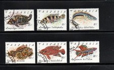 TANZANIA #816-822 1992 FISH MINT VF NH O.G CTO