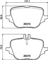 Bremsbelagsatz Scheibenbremse Hella Pagid 8DB 355 041-021 FüR Mercedes Klasse