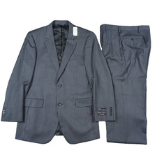 NW Imperfections Jos A Bank Signature Charcoal Gray Superfine Wool Suit 40L 34W