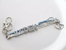 Personalized LOVE∞ 2tone KEYCHAIN & Cellphone 3.5mm ANTI DUST PLUG Rhinestone