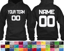 Customized Team Number HOODIE UNISEX Personalize Name Number Text Custom RS