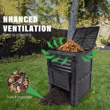 Garden Compost Bin 80 Gallon Creation of Fertile Soil Recycle Leftovers Outdoor