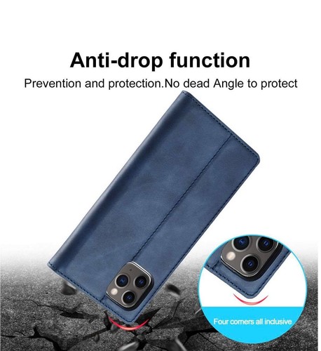 For iPhone 12 Pro Max 6.7" Leather Magnetic Flip Wallet Book Case Cover Slim Fit - Bild 6 von 18