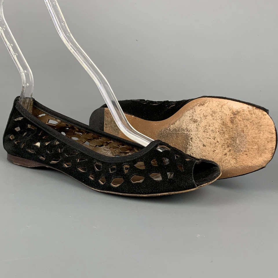 Zapatos planos de gamuza MARNI talla 6 negros recortados Foto 3 de 4