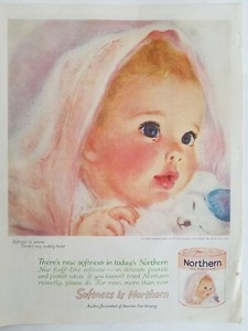 1961-Northern-bathroom-toilet-tissue-pastels-little-girl-pink-blanket-ad