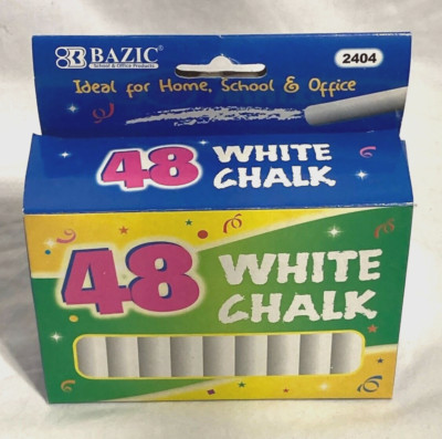 Vntg Bazic Products White Chalk - Home, School, Office, Art, Craft. 44 pcs. 2404