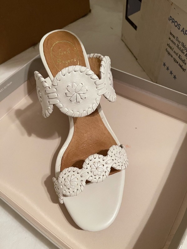 Jack Rogers Luccia platform wedge sandals white 9