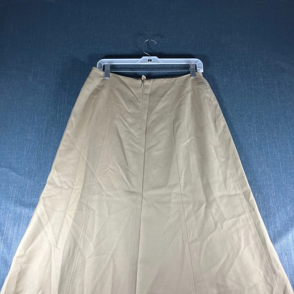 Falda Talbots Para Mujer Línea A Talla 10P Lana Tostada Forrada Clásica Plana Frontal Trasera Cremallera Foto 3 de 4