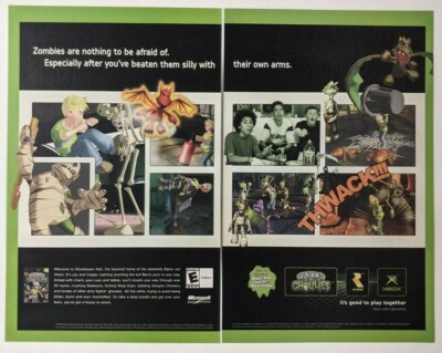 希少　店頭用　グーリーズ　XBOX　販促ポスター Grabbed By the Ghoulies Print Ad Game Poster Art PROMO Original