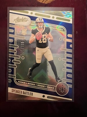 2024 Absolute Football Spencer Rattler Rookie RC Blue and Gold /199 Saints #194