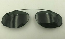 Vintage Metal Dark Black Brown Oval Clip-On Sunglasses Eyeglasses Frames