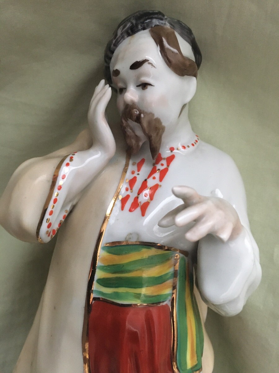 K - Porcelain Figuring Made In USSR Kiev Porcelain Folk Man Karas