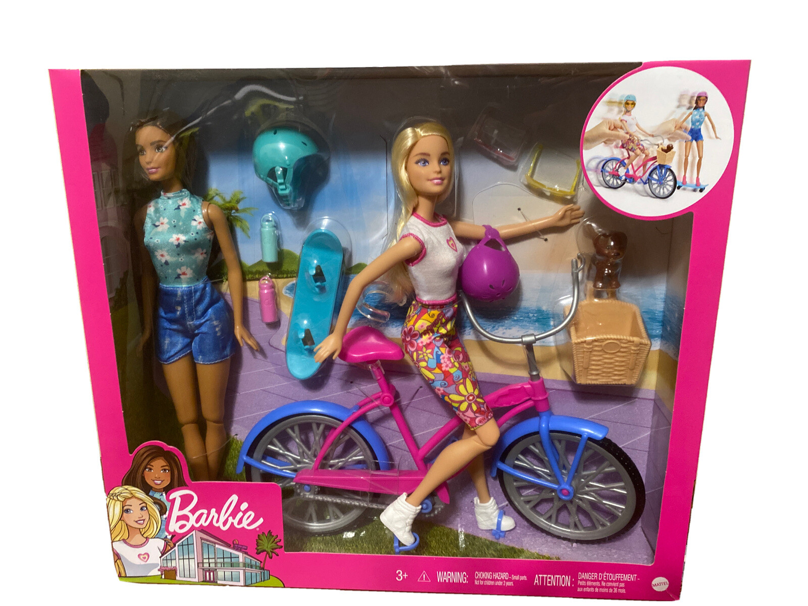 Barbie Outdoor Bike Playset Bundle  RARE collectible NIB