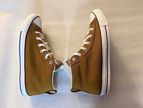 CONVERSE CANVAS LEATHER MID CHUCK TAYLOR "ALL STAR" HI STREET BLACK WHITE UNISEX - Picture 124 of 124