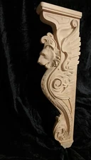 17" Lion Corbel, Wooden Corbel, Rustic Corbel, Fireplace Surround, lion art