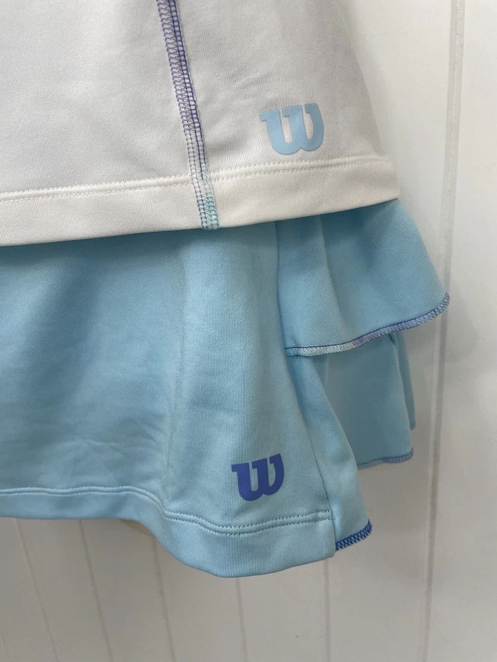 Nueva Camisa y Falda Tenis Wilson Skort Volantes Azul Bolsillos Pickleball Talla XS/S Foto 4 de 4