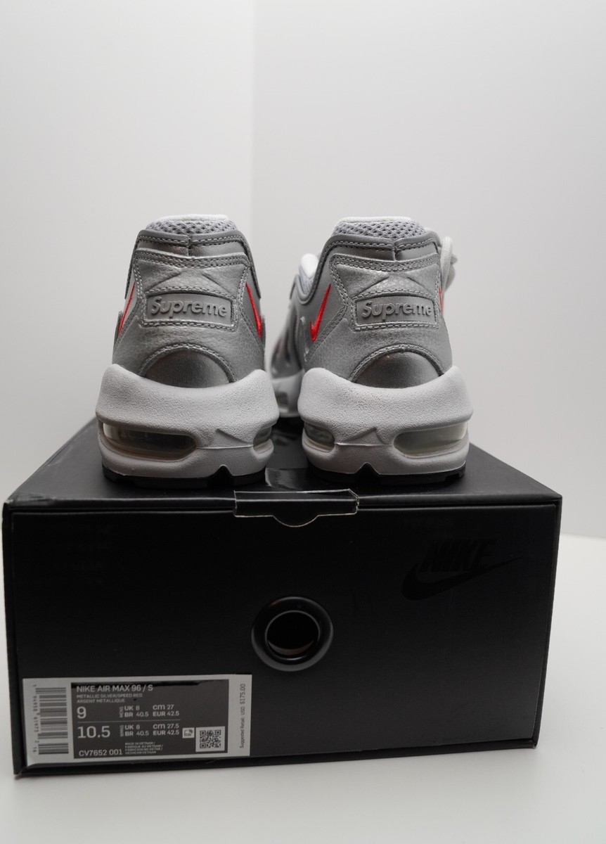 Nike Supreme x Air Max 96 Metallic Silver NEW! Size 9 | eBay