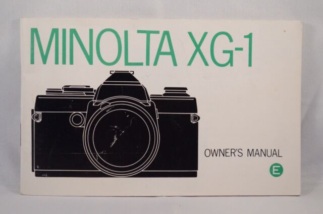 MINOLTA XG-1 User's Operating Manual English Instructions/Notice Brochure-