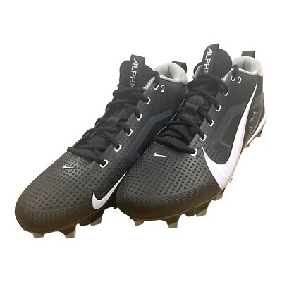 NIKE ALPHA MENACE 4 VARSITY FOOTBALL CLEATS MENS SZ 11.5 BLACK WHITE FN0027-001 Size 11.5 Nike Alpha Menace 4 Varsity Football Cleats FN0027  main image 3