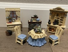 Avon Miniature Dollhouse Kitchen Dining Room Furniture 6 Piece Set