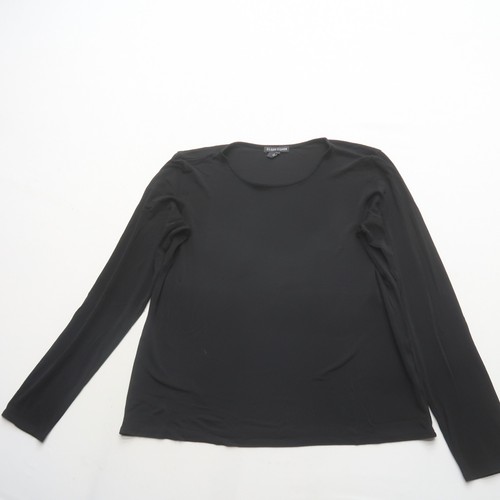Eileen Fisher Damen T-Shirt Größe Small Schwarz Langarm Stretch Basics Oberteil