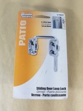 Patio Sliding Loop Door Lock, Defender Security, U 9847, 2 1/8" Span NIP, Screws