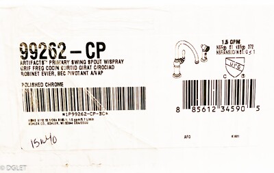 KOHLER K-99262-CP Artifacts Kitchen Sink Faucet and 14-11/16in