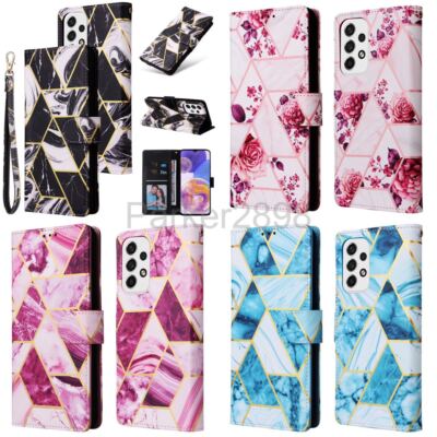 Case for Samsung A42 A12 A11 A71 A51 A41 A31 A21 Leather Marble Pattern Wallet