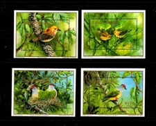 Cook Islands 1020-1023 4 Sheets   Flycatcher Birds   Nice Price