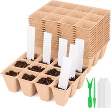 15pcs 180 Cells Seed Quality Starter Peat Pots Seedling Starter Trays for Garden