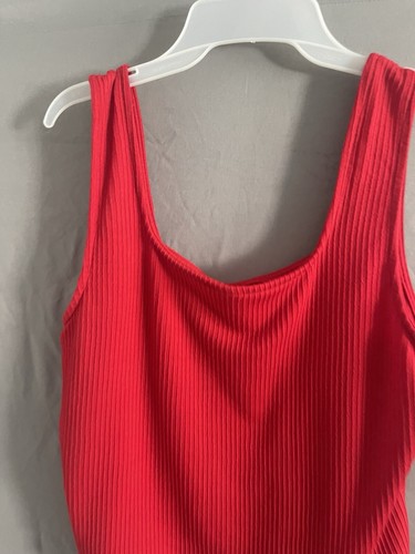 Camiseta sin mangas No Boundaries Junior roja acanalada talla XXL (19) NUEVA CON ETIQUETAS - Imagen 4 de 10