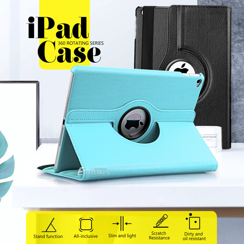 360° Rotate Leather Case Cover For Apple iPad Air 1st 2nd iPad 5th 6th Gen 9.7"